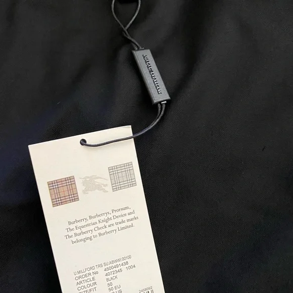NWT! Mens Burberry Lightweight Wool Dress Pants, Basic Black. Size 33 - 34”waist - Picture 8 of 15